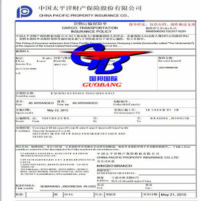 Полис страхования таможенной пропускной способности для международных перевозок ведущей судоходной компании