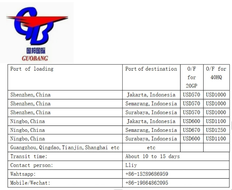 Получите лучшее предложение на морские перевозки FCL из в Индонезию. Время в пути 12 дней. Общий объем поставки 1000-10000